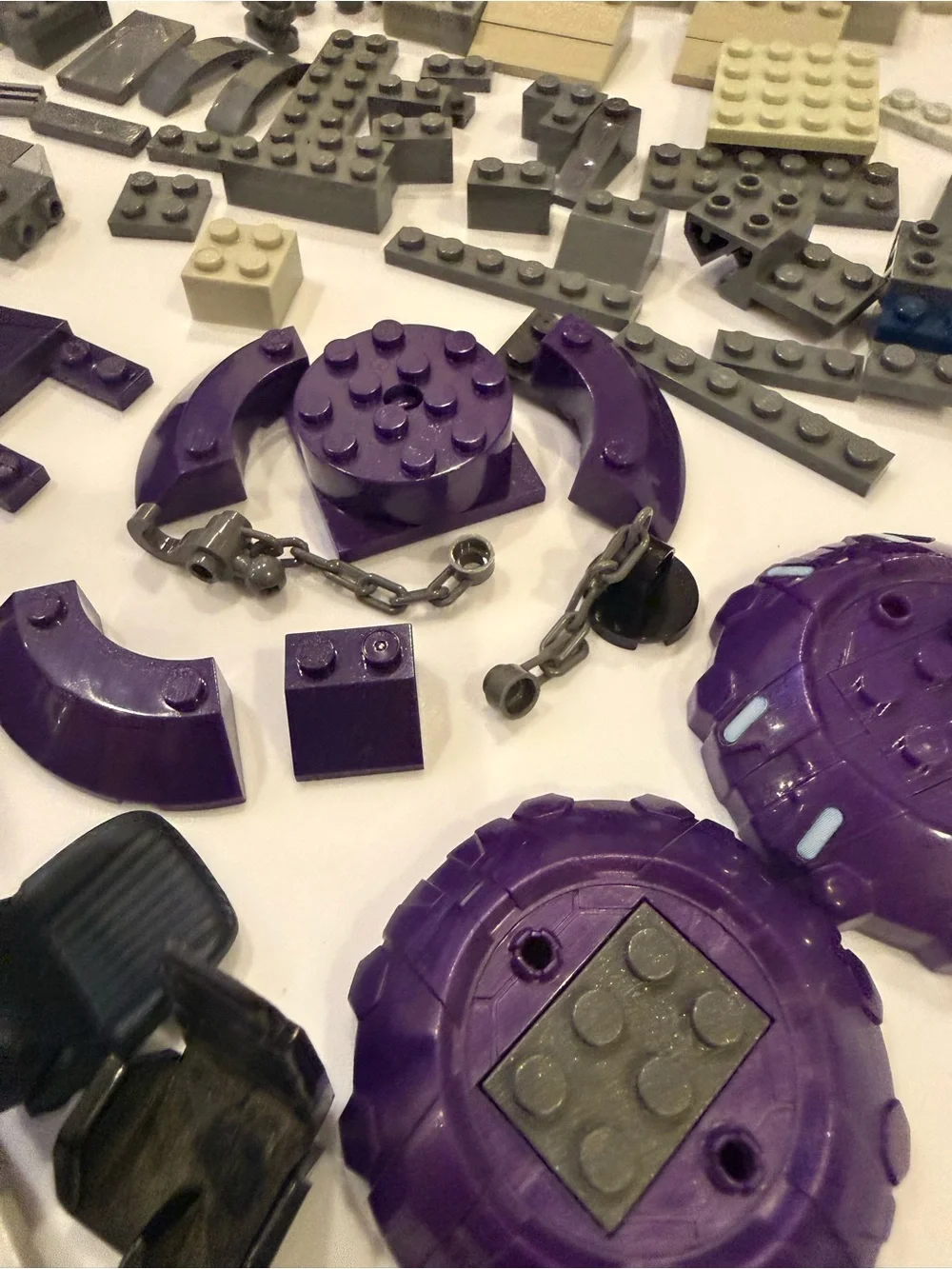 LEGO dark Purple Grey Cream blocks pieces parts elements lot